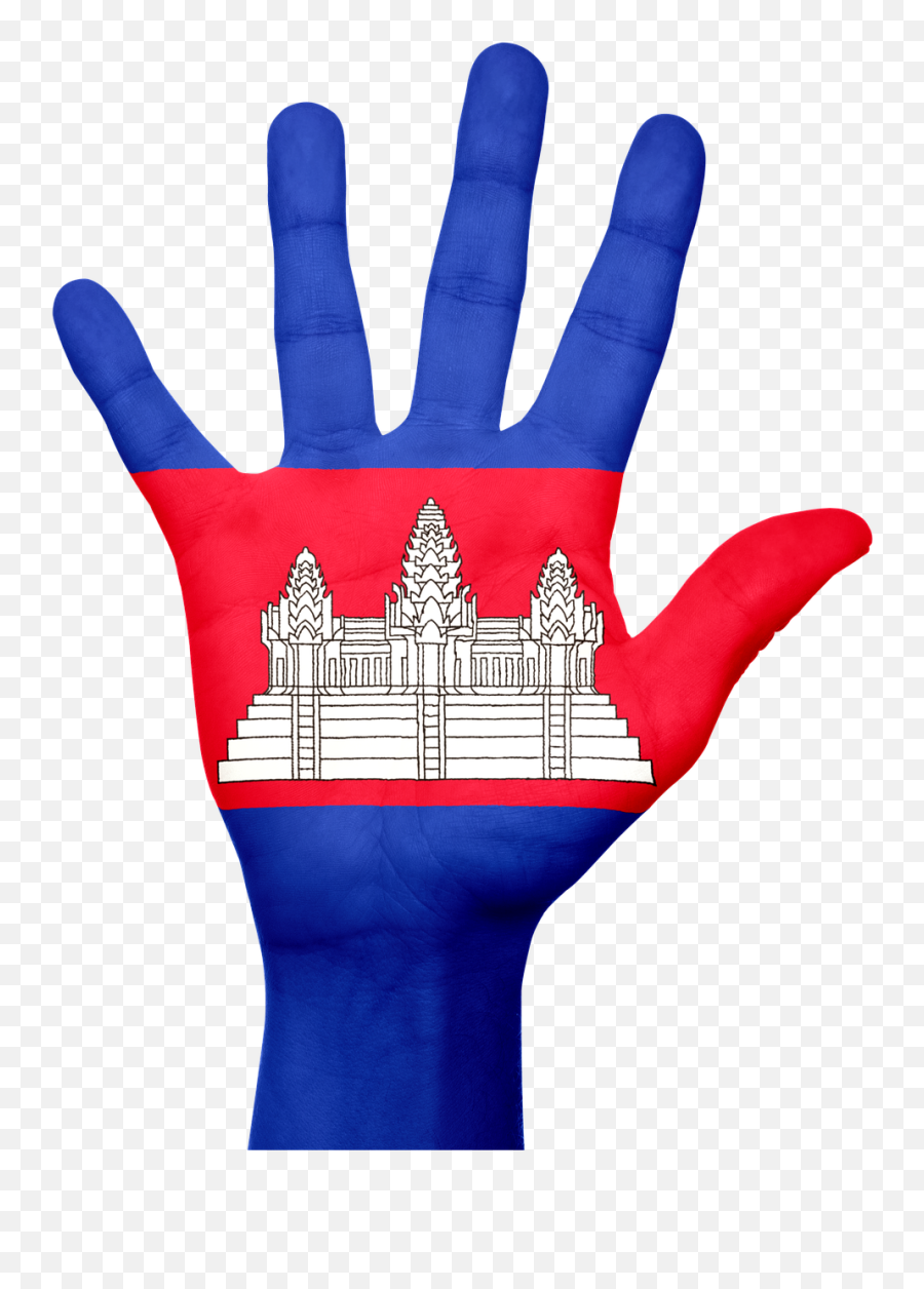 Cambodia Flag Hand National Fingers - Khmer Flag Emoji,Emoticons Giving The Finger