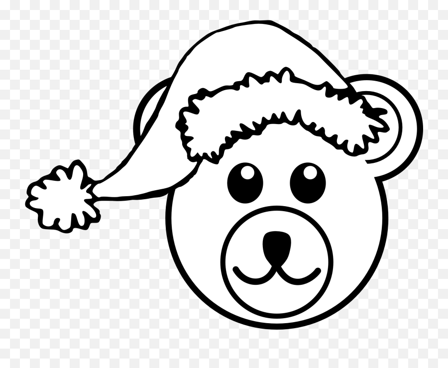Clip Art Teddy Bear Srimulyo - Santa Hat Clipart Emoji,Bear Black And White Emoji