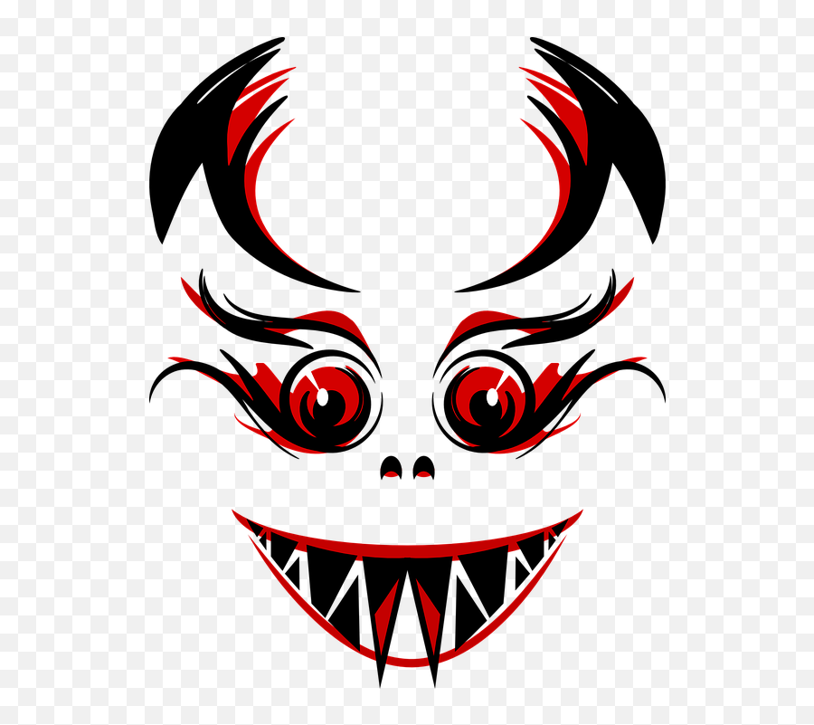 Free Devil Demon Vectors - Demon Eyes And Mouth Emoji,Star Eyes Emoji