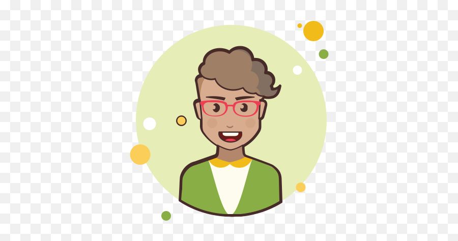 Short Curly Hair Lady With Red Glasses Icon - Business Woman Icon Emoji,Curly Hair Emoji