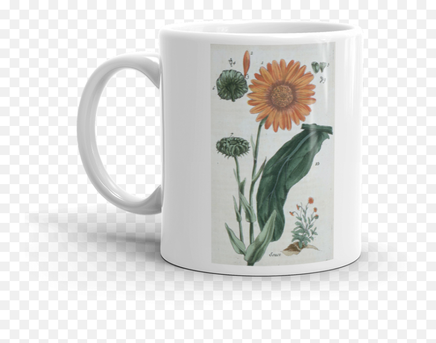 Vintage Flower Illustration Coffee Mugs - Boob Mug Urban Outfitters Emoji,Car Grandma Flower Emoji