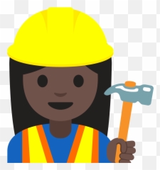 Fileemoji U1f477 1f3ff 200d 2640svg - Wikimedia Commons Construction Emoji,Hard Emoji