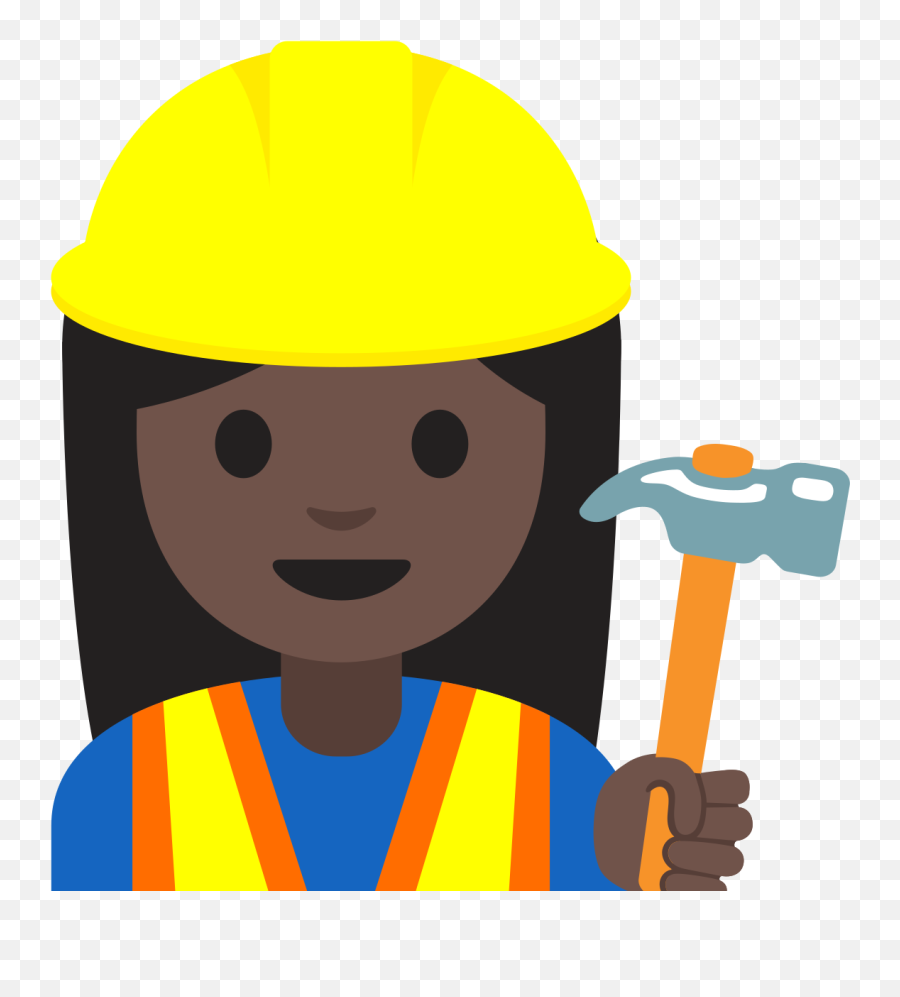 Fileemoji U1f477 1f3ff 200d 2640svg - Wikimedia Commons Construction Emoji,Hard Emoji