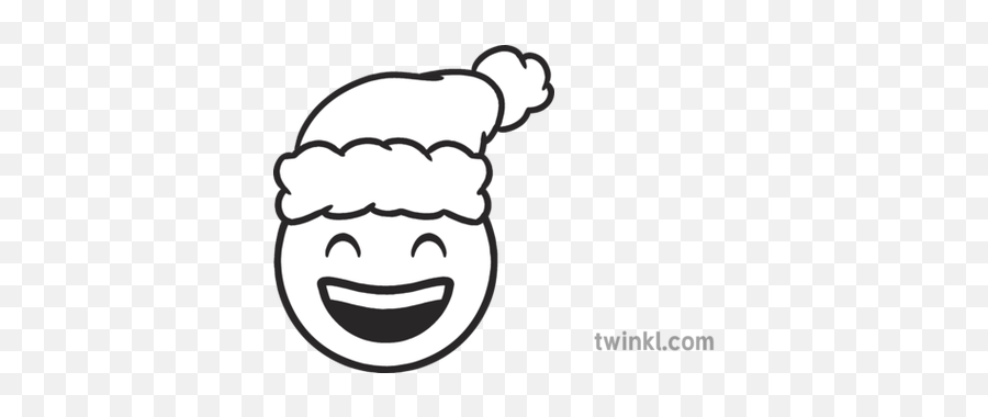 Santa Hat Smile Emoji Christmas Festive Emote Happy - Gold Frankincense And Myrrh Drawing,Christmas Emojis