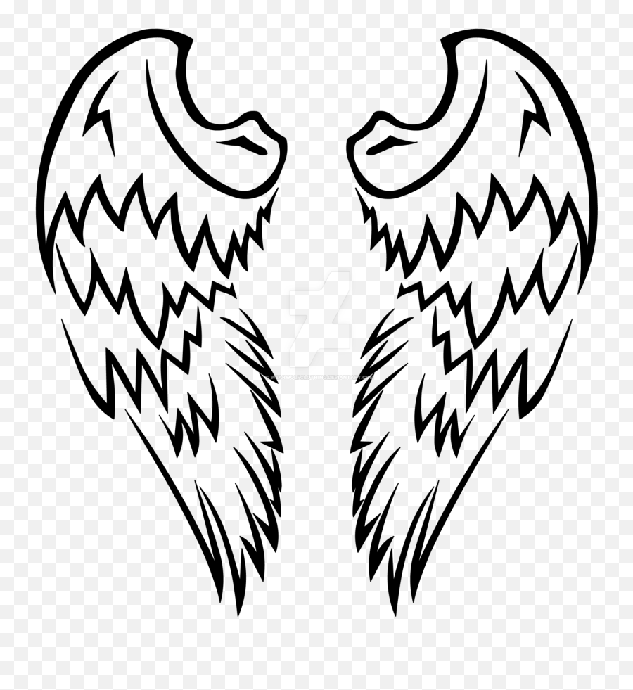 Devil Clipart Tattoo Devil Tattoo Transparent Free For - Simple Angel Wing Stencil Emoji,Tattoo Emoji