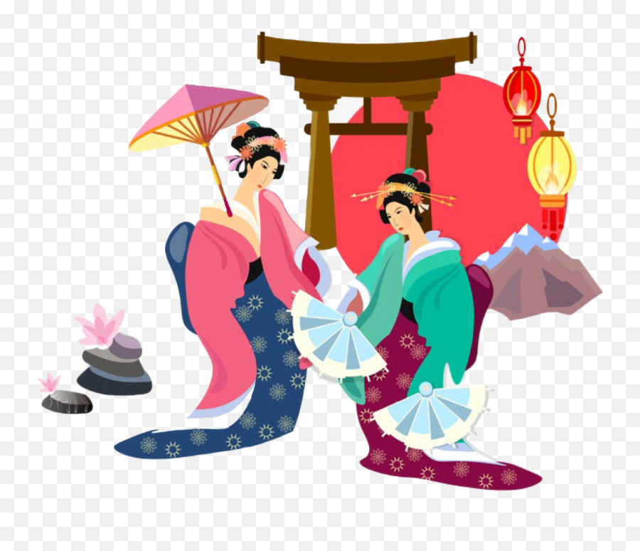 Geisha Oriental Freetoedit - Gejsha Cartoon Emoji,Geisha Emoji