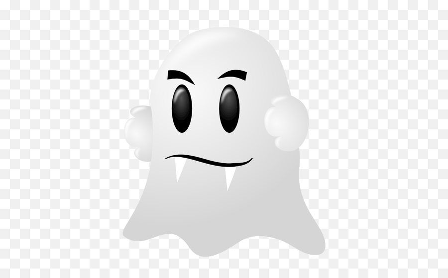White Ghost Vector Illustration Free Svg - Cartoon Ghost Emoji,Ghost Emoticon