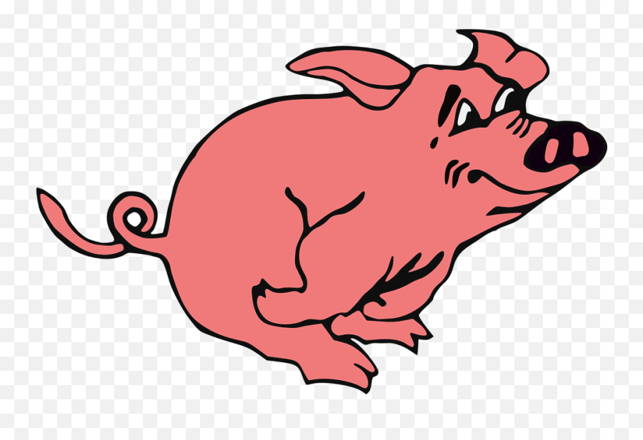 Free Pork Pig Vectors - Pig Running Clip Art Emoji,Eye Roll Emoji