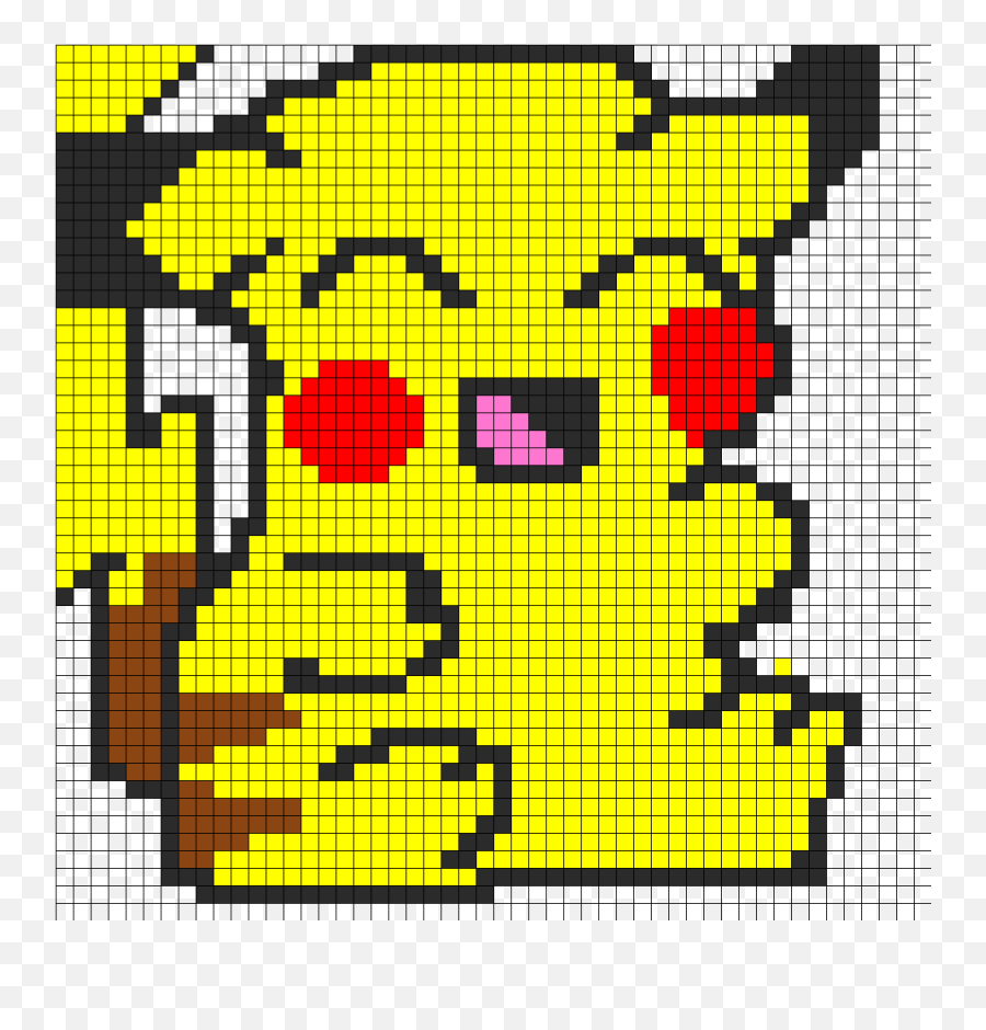 Pikachu Perler Bead Pattern Bead Sprites Characters Fuse - Smiley Emoji,Pikachu Emoticon