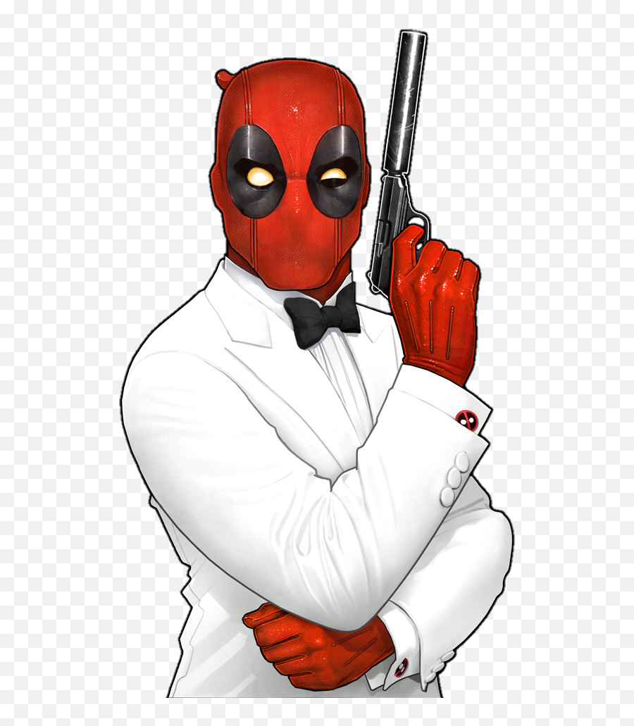 Agent Secret Deadpool Suit Pistol - Deadpool Secret Agent Emoji,Secret Agent Emoji