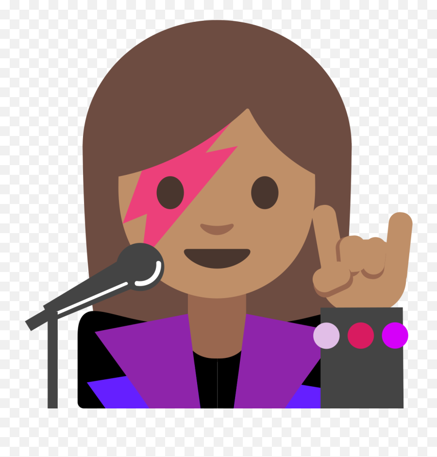 Fileemoji U1f469 1f3fd 200d 1f3a4svg - Wikimedia Commons David Bowie Emoji,Microphone Emoji Transparent