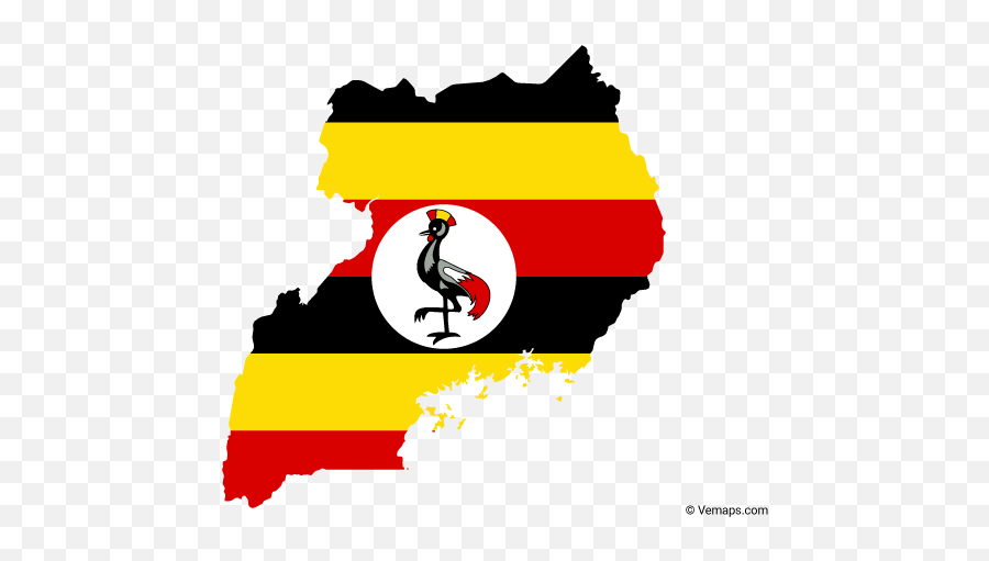 Flag Map Of Uganda Free Vector Maps Map Vector Uganda - Flag Map Of Uganda Emoji,Kenya Flag Emoji