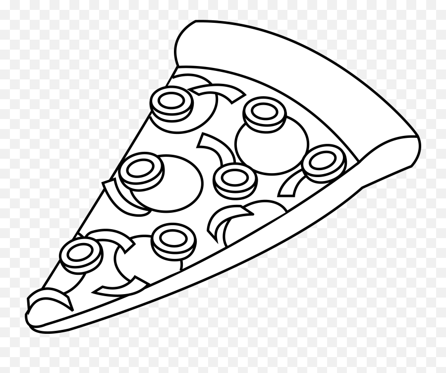 Download Hd Pepperoni Pizza Clipart Black And White - Pizza Clip Art Black And White Emoji,Pizza Slice Emoji