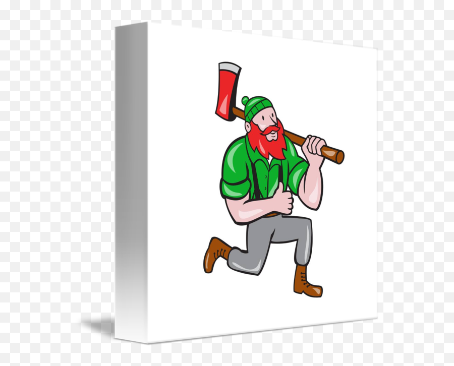 Cafepress Paul Bunyan Lumberjack Axe - Person Running With An Axe Cartoon Emoji,Lumberjack Emoji