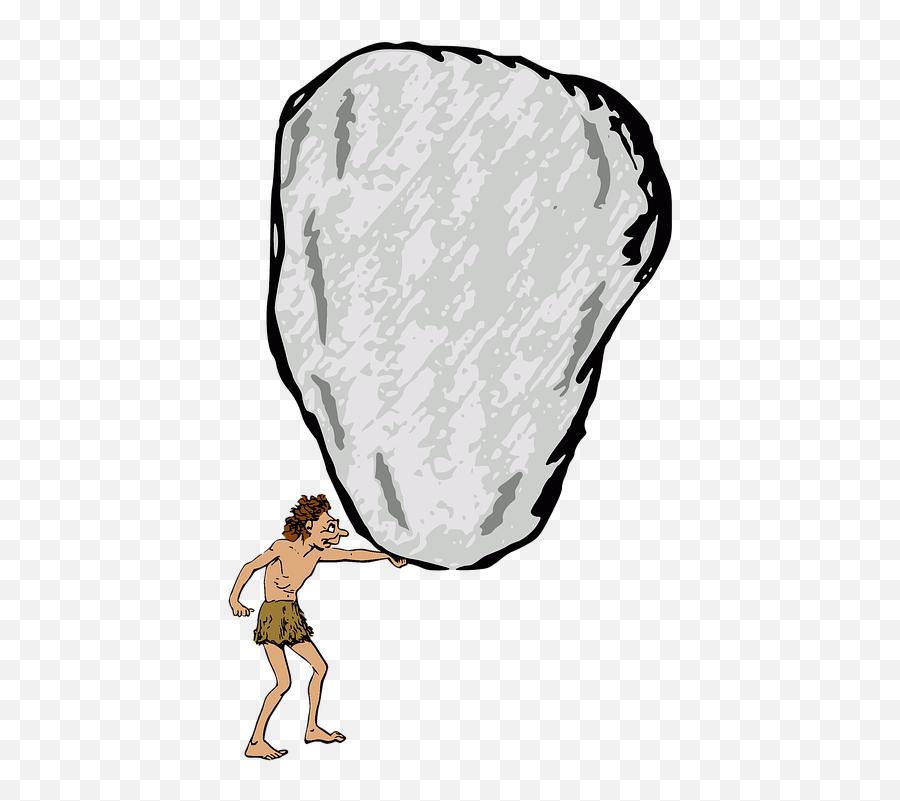 Stone Rock Boulder - Neandertal Con Fondo Transparente Emoji,Rock Climbing Emoji