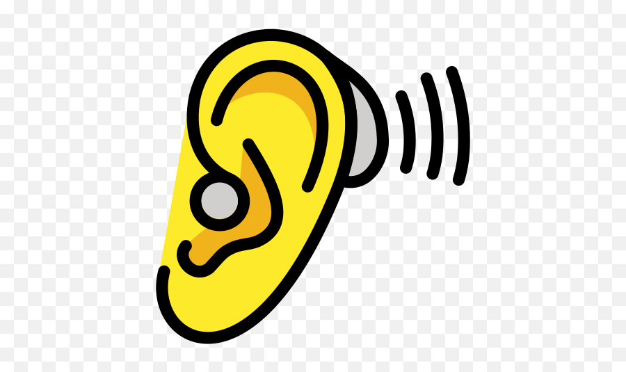 Ear With Hearing Aid - Clip Art Emoji,Emoji Ear