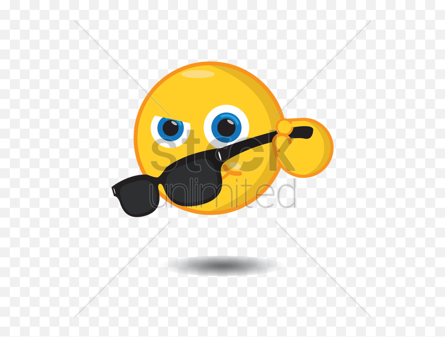 Smiley Holding Sunglasses Vector Image - Cartoon Emoji,Sunglasses Emoticon