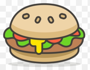 Burger Emoji Icon Of Colored Outline Style - King Whopper Cartoon