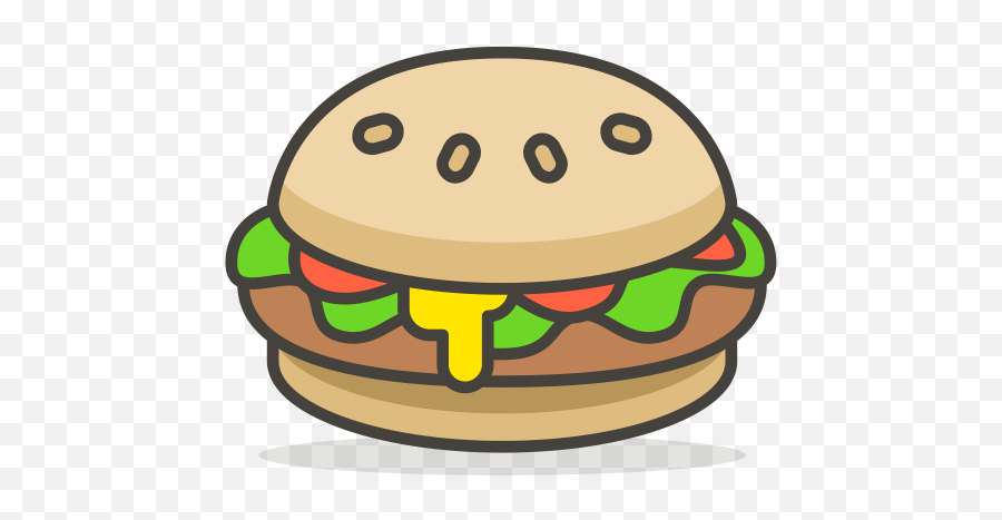 Burger Emoji Icon Of Colored Outline Style - Burger King Whopper Cartoon,Emoji Burger