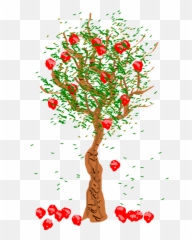 Tree Apple Falling - Tree With Fruits Falling Emoji,Apple Book Wind Emoji