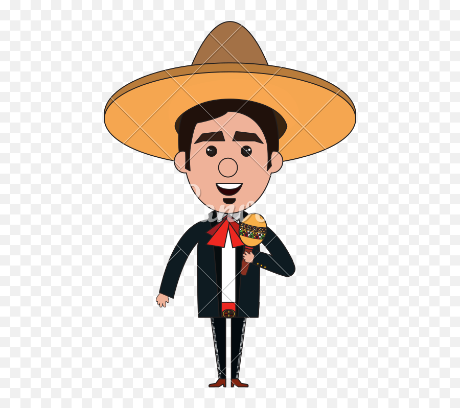 Mexican Mariachi With Maracas Avatar - Mexican Character Emoji,Mariachi Emoji