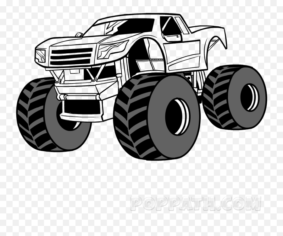 How To Draw A Monster Truck - Monster Truck Emoji,Monster Truck Emoji