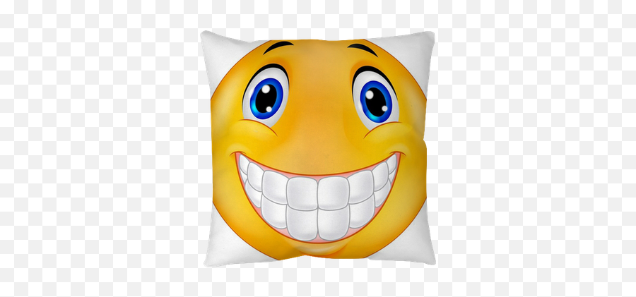 Happy Smiley Face Pillow Cover Pixers - Smile Very Happy Emoji,Laughing Face Emoji Pillow