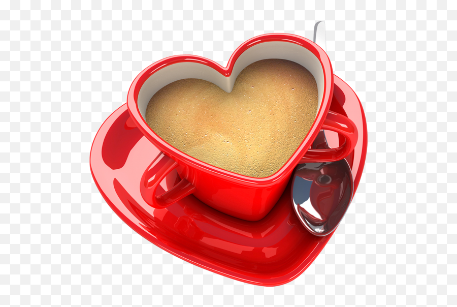 Red Coffee Cup With Heart Png Clip - Heart Coffee Cup Png Emoji,Coffee And Heart Emoji