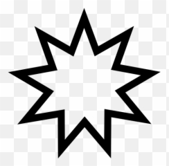 Nine Pointed Star Vector Drawing - Bahá Í Faith Symbol Emoji,Star Wars Emoji