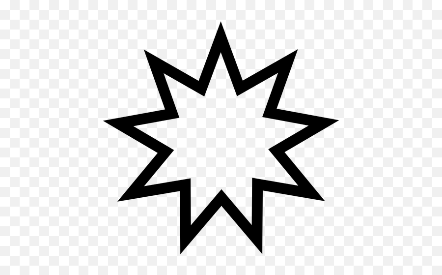 Nine Pointed Star Vector Drawing - Bahá Í Faith Symbol Emoji,Star Wars Emoji