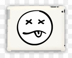 Custom Ipad Case Emoji Emoticon - Pain Migraine Quotes,Stoned Emoji