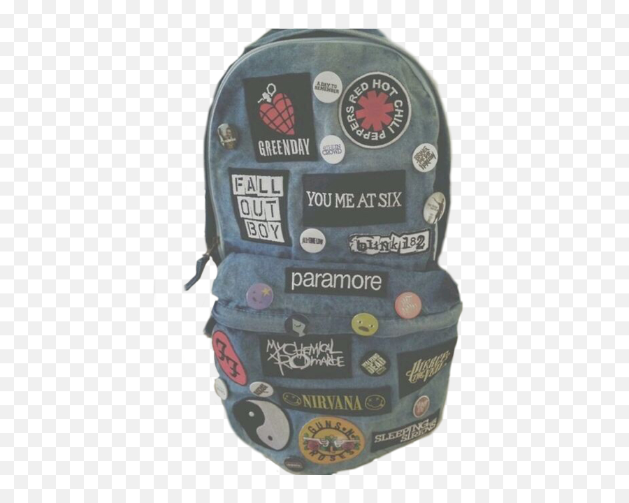 Backpack Bag Nirvana Mychemicalromance Foofighters Slee - Bag With Band Patches Emoji,Backpack Emoji
