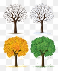 Seasons Clipart Transparent Background - Tree Changes During Emoji