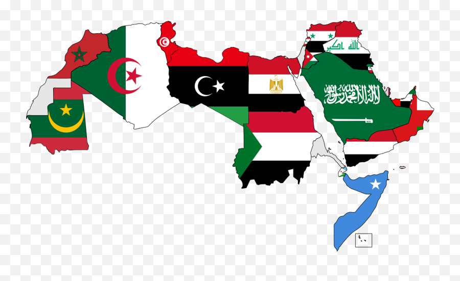 A Map Of The Arab World With Flags - Middle East And North Africa Flags Emoji,Country Flag Emoji