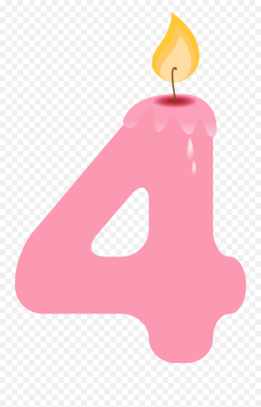 Ftestickers Candle Birthday 4 Pink - Clip Art Emoji,Birthday Candle Emoji