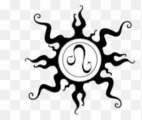 Zodiac - Leo Sign Sun Tattoo Clipart Full Size Symbol Emoji