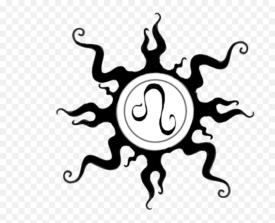 Zodiac - Leo Sign Sun Tattoo Clipart Full Size Clipart Leo Symbol Emoji,Pisces Symbol Emoji