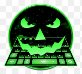 Neon Green Fluorescent Smile Keyboard - Office Equipment Emoji