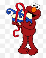Sesame Street Elmo With Gift Free Svg - Elmo Emoji,Elmo Emoji