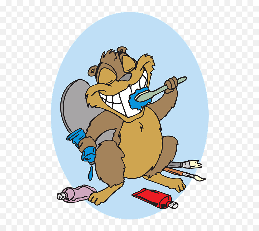 Free Hygiene Dental Illustrations - Cartoon Animal Brushing Teeth Emoji,Dab Emoticon