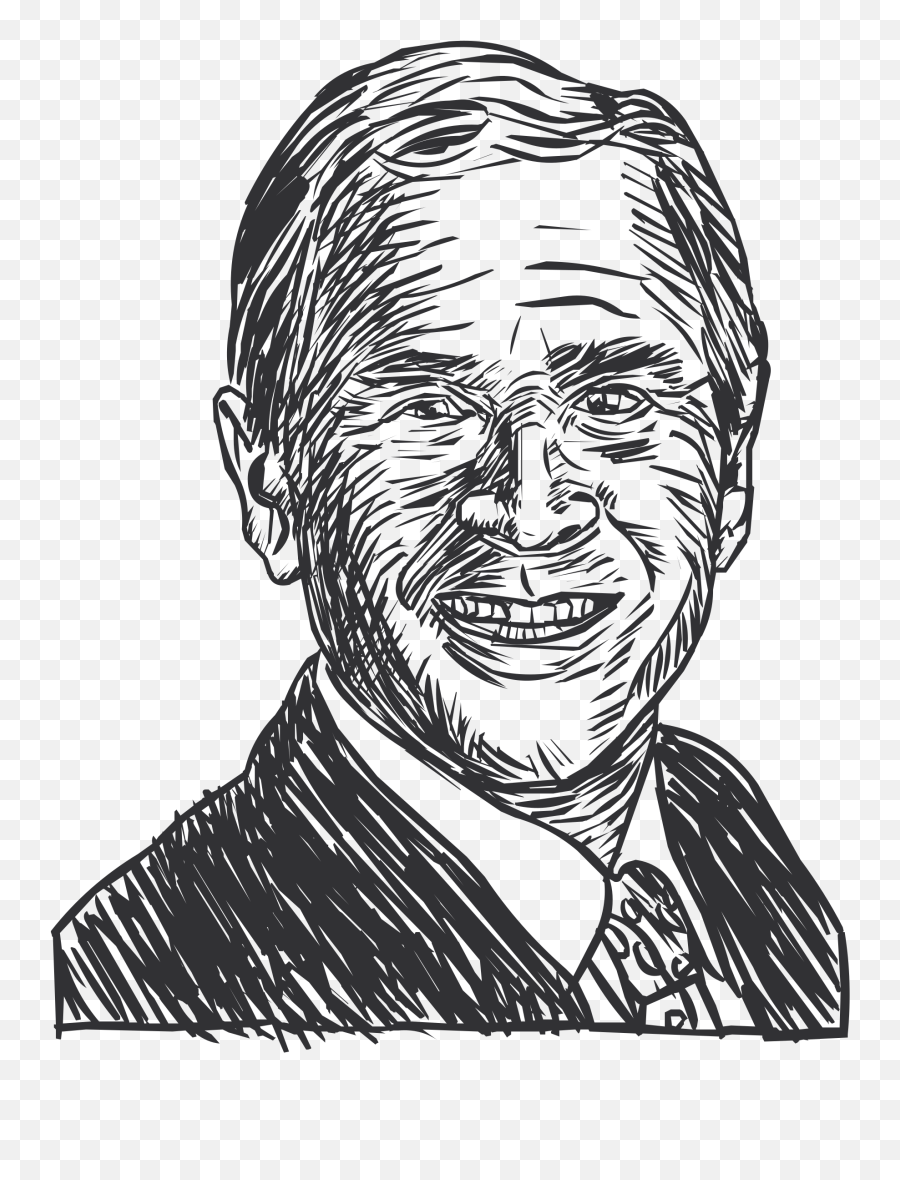 George W - George W Bush Sketch Png Emoji,Double Chin Emoji