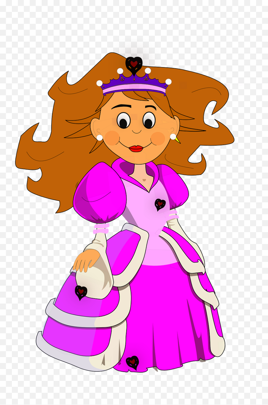 Hearts Princess Girl Female Woman - Gambar Kerajaan Putri Kartun Emoji,Queen Chess Piece Emoji