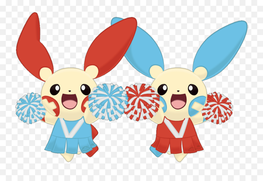 Sccheerleader Cheerleader Anime Pokemon Cute Colorful - Minun And Plusle Cheer Leader Emoji,Cheerleader Emoji
