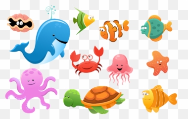 Png Ocean Animals Transparent Ocean - Sea Animal Cartoon Hd Emoji,Lil Yachty Emoji