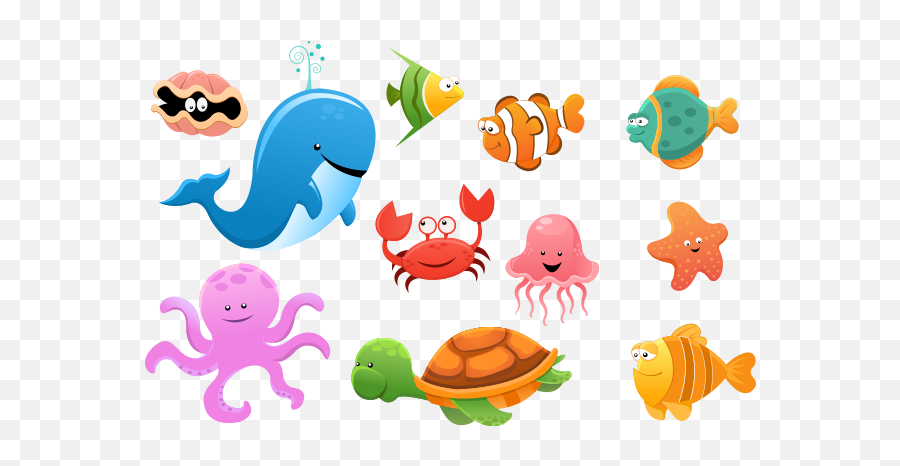 Png Ocean Animals Transparent Ocean - Sea Animal Cartoon Hd Emoji,Lil Yachty Emoji