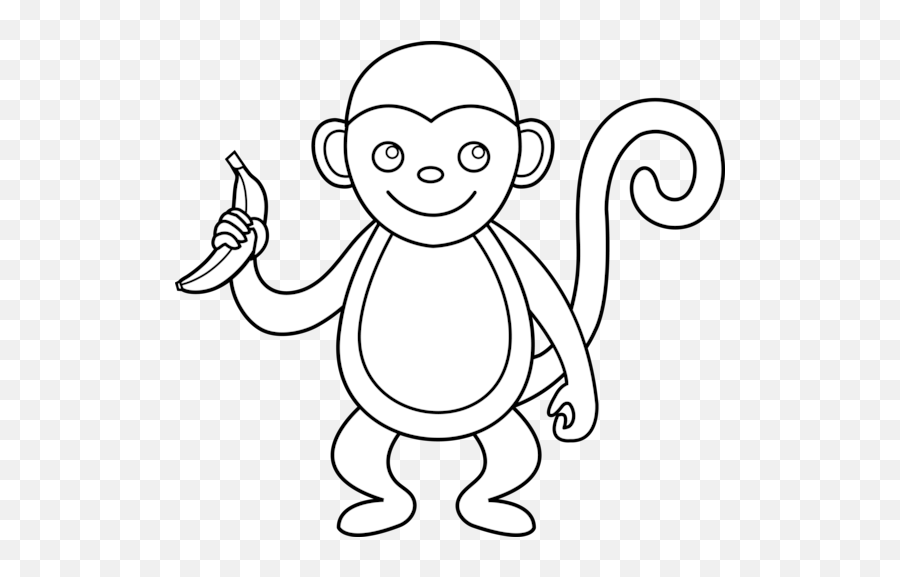 Microsoft Monkey Clipart Pack - Black And White Monkey Clip Art Emoji,Sock Monkey Emoji