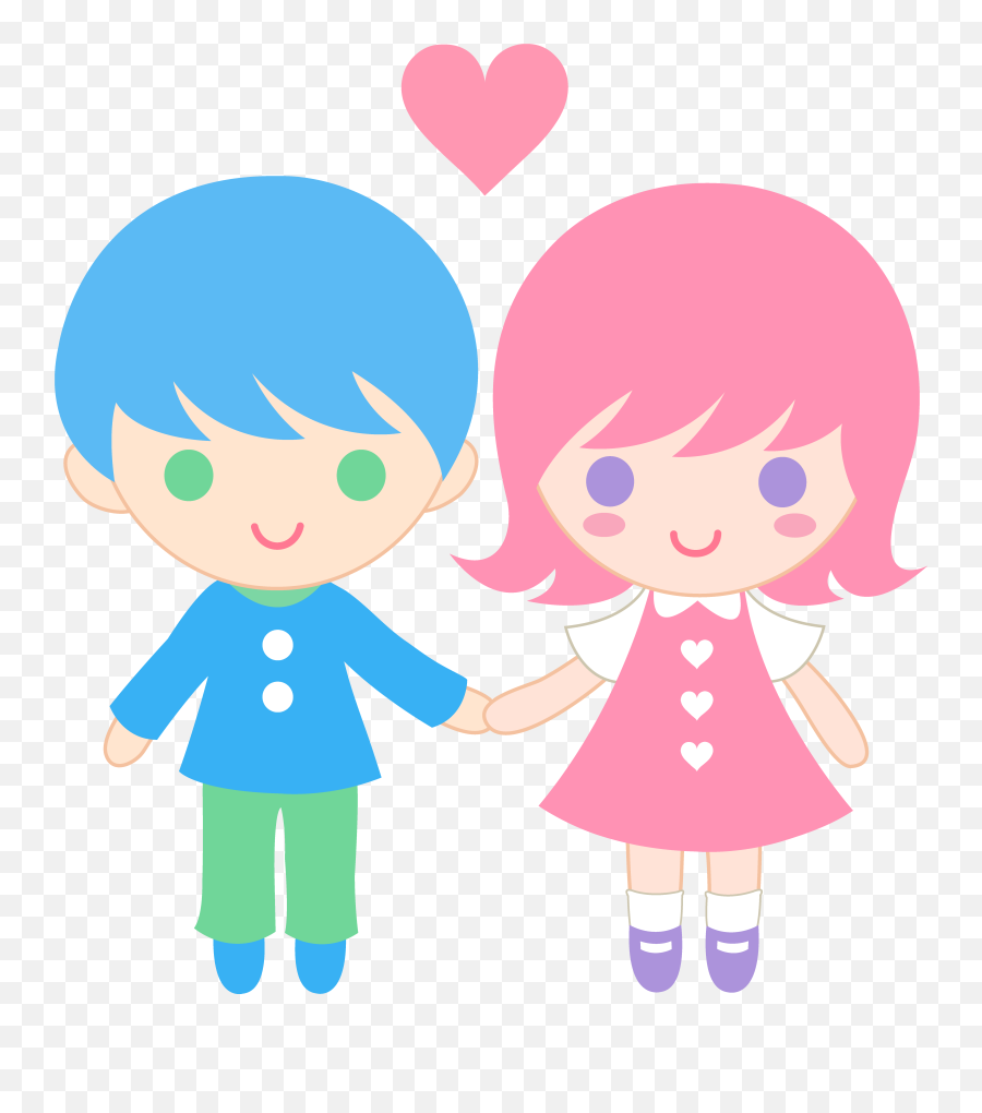 Girls Holding Hands Clipart - Boy And Girl Animation Emoji,Holding Hands Emoji