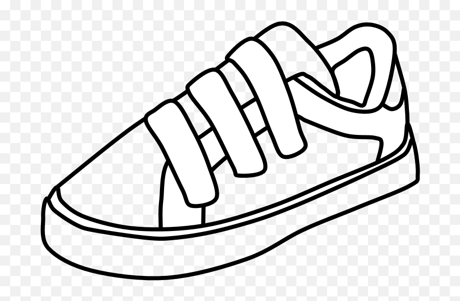 Sneakers Velcro Black And White Png - Shoes Clipart Black And White Emoji,Emoji Tennis Shoes