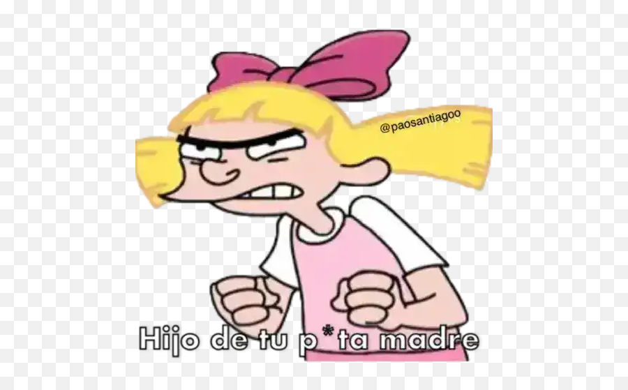 Helga U2022 Twt Stickers For Whatsapp - Helga Hey Arnold Png Emoji,Twt Emoji