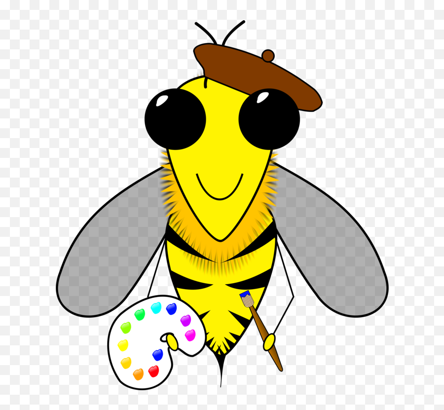 Bee Art Busy Bee Hive Honey - Bee Artist Clipart Emoji,Emoji Painter